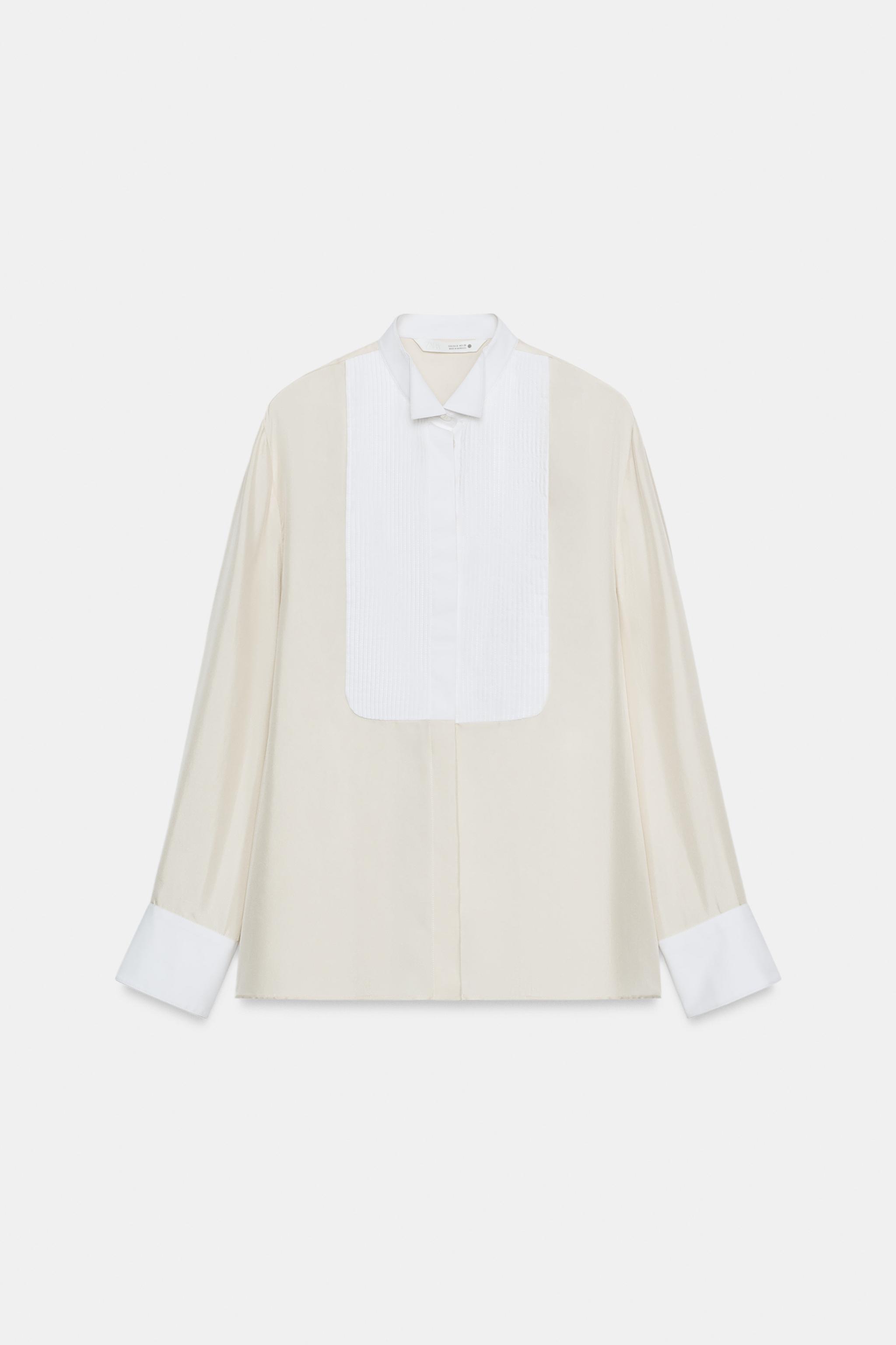 100% SILK BIB SHIRT ZW COLLECTION